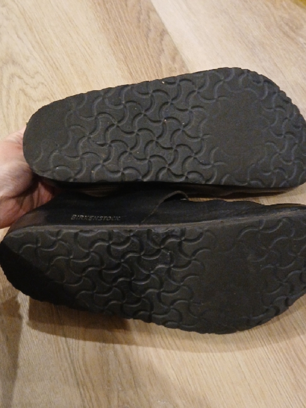Birkenstock London Clogs  Black Leather Slip On Loafers 41 Men 8 Women 10 - Picture 6 of 9